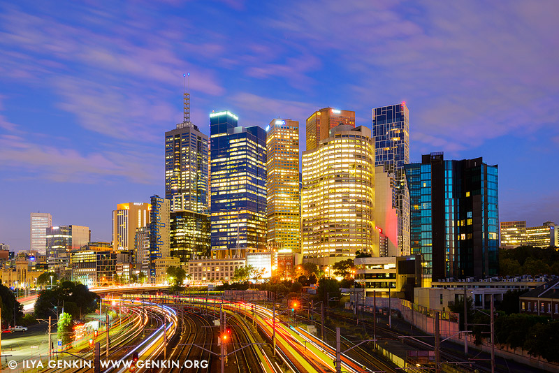 Melbourne City at Sunrise, William Barak Bridge, Melbourne, Victoria, Australia