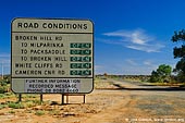 australia stock photography | Road Condition Sign at Tibooburra, Tibooburra , Corner Country, NSW, Australia, Image ID CAMERON-CORNER-NSW-QLD-SA-0014. 