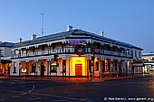 australia stock photography | Mount Gambier Hotel at Twilight, Mount Gambier, South Australia (SA), Australia, Image ID AU-MOUNT-GAMBIER-0008. Stock image of the the Mount Gambier Hotel. The Hotel was established in 1862 and has a National Trust listing.