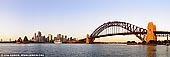 australia stock photography | Sydney City at Sunrise, A View from Kirribilli, Sydney, NSW, Australia, Image ID AU-SYDNEY-0016. Wide panorama of the Sydney city with the Opera House and the Harbour Bridge at sunrise as it was seen from Kirribilli in Sydney, NSW, Australia on a clear morning.