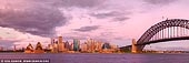 australia stock photography | Sydney City Panorama at Twilight, A View from Kirribilli, Sydney, NSW, Australia, Image ID AU-SYDNEY-0032. Wide panorama of the Sydney city with the Opera House and the Harbour Bridge at twilight as it was seen from Kirribilli in Sydney, NSW, Australia on a cloudy morning.