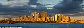 australia stock photography | The Sydney City Panorama at Sunrise, Sydney, NSW, Australia, Image ID AU-SYDNEY-0031. Beautiful panorama of the Sydney city skyline at sunrise as it was seen on a stormy morning from the Cremorne Wharf on the shore of Port Jackson in Sydney, NSW, Australia.