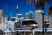 australia stock photography | Monorail at Darling Harbour, Sydney, New South Wales (NSW), Australia, Image ID AU-SYDNEY-DARLING-HARBOUR-0003. Monorail is a very popular transport and tourist attraction in Sydney. Sydney Monorail operates every day of the year except Christmas Day. The Monorail runs every 3 to 5 minutes linking the City with Darling Harbour providing easy access to many of Sydney's tourist attractions.