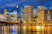 australia stock photography | Darling Harbour after Sunset, Sydney, New South Wales, Australia, Image ID AU-SYDNEY-DARLING-HARBOUR-0006. The Pyrmont side of Darling Harbour offers beautiful views of the Sydney after Sunset. You can also enjoy delicious meals in the cafes and restaurants nearby.