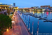 australia stock photography | Cockle Bay Wharf Promenade at Sunset, Darling Harbour, Sydney, NSW, Australia, Image ID AU-SYDNEY-DARLING-HARBOUR-0011. Cockle Bay Wharf offers some of the best of Sydney's restaurants, many situated on the edge of Sydney Harbour providing picturesque waterfront dining. Cockle Bay Wharf is just a few minutes walk from Sydney's CBD and is a perfect place for visitors to explore.