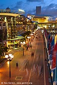 australia stock photography | Cockle Bay Wharf Promenade at Dusk, Darling Harbour, Sydney, NSW, Australia, Image ID AU-SYDNEY-DARLING-HARBOUR-0019. The Cockle Bay Wharf Promenade is one of the world's premier dining and entertainment destinations and is a precinct with spectacular water views, stunning architecture and is renowned for its cosmopolitan alfresco lifestyle.