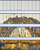 australia stock photography | Harbour Bridge Reflections, Sydney, New South Wales (NSW), Australia, Image ID AU-SYDNEY-HARBOUR-BRIDGE-0018. Abstract image of an office tower in Sydney city reflects the Sydney Harbour Bridge in its shiny windows early in the morning.