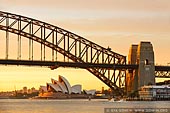 australia stock photography | Sydney Harbour Bridge and Opera House at Sunrise, A View from Blues Point Reserve, Sydney, New South Wales (NSW), Australia, Image ID AU-SYDNEY-HARBOUR-BRIDGE-0039. Stock image of the Sydney Harbour Bridge and Sydney Opera House at sunrise.