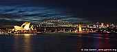 australia stock photography | Harbour Bridge and Opera House at Night, View from Mrs.Macquaries Chair, Sydney, New South Wales, Australia, Image ID AUHB0005. 