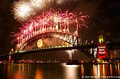 australia stock photography | New Year Eve Fireworks over Sydney Harbour Bridge, View from Kirribilli, Sydney, New South Wales, Australia, Image ID AUHB0023. 