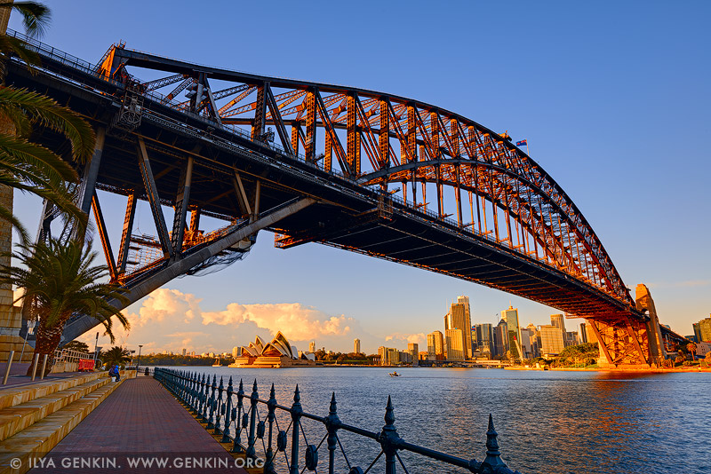 australia stock photography | Harbour Bridge and Sydney Opera House at Sunrise, Milsons Point, Sydney, NSW, Australia, Image ID AU-SYDNEY-HARBOUR-BRIDGE-0045