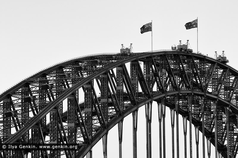 australia stock photography | Sydney Harbour Bridge Arches in Black and White, Sydney, New South Wales (NSW), Australia, Image ID AU-SYDNEY-HARBOUR-BRIDGE-0047