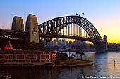 australia stock photography | Sydney Harbour Bridge and The Park Hyatt Hotel at sunrise, Sydney, New South Wales, Australia, Image ID AUHB0019. 