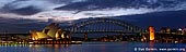 australia stock photography | Harbour Bridge and Opera House at Night, Mrs.Macquaries Chair, Sydney, New South Wales (NSW), Australia, Image ID AUHB0035. 