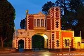 australia stock photography | Tudor Gates at Parramatta Park, Parramatta, Sydney, NSW, Australia, Image ID AU-SYDNEY-PARRAMATTA-0009. Stock image of the Tudor Gate house at Eastern entrance to the Governers Domain (Parramatta Park) at night in Parramatta, Sydney, NSW, Australia.