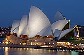 australia stock photography | Sydney Opera House from Cahill Way at Night, Sydney, NSW, Australia, Image ID AU-SYDNEY-OPERA-HOUSE-0014. View of the Sydney Opera House from the walkway at the top of Cahill Expressway in Sydney, NSW, Australia at night.