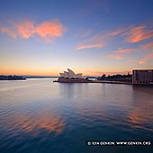 australia stock photography | Clouds above Sydney Opera House at Sunrise, Sydney, NSW, Australia, Image ID AU-SYDNEY-OPERA-HOUSE-0027. Beautiful photo of vivid clouds gathering above the Sydney Opera House at sunrise in Sydney, NSW, Australia.