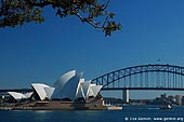 australia stock photography | The Sydney Opera House and The Harbour Bridge, View from Mrs. Macquaries Chair, Sydney, New South Wales, Australia, Image ID AUOH0005. 