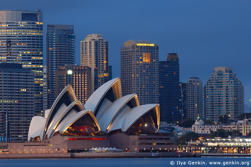 Sydney Opera House at Dawn, View from Cremorne Point, Sydney, New South Wales, Australia