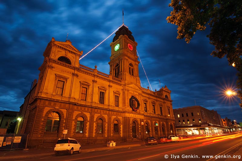 australia stock photography | Ballarat Town Hall at Night, Ballarat, VIC, Australia, Image ID AU-BALLARAT-0006