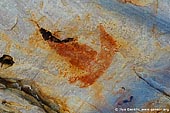 australia stock photography | Aboriginal Rock Art Paintings at Gulgurn Manja Shelter, Grampians National Park, Victoria (VIC), Australia, Image ID GULGURN-MANJA-SHELTER-0007. Close-up stock image of the paintings at Gulgurn Manja - Aboriginal Rock Art Site in the Grampians National Park (Gariwerd), Victoria (VIC), Australia.