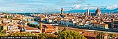 Panorama of Florence at Sunrise - Fine art print of Florence, Tuscany, Italy - A breathtaking panoramic view of Florence captured from Piazzale Michelangelo at dawn. The city lies quietly beneath a golden veil as the rising sun casts warm light over the terracotta rooftops, the graceful dome of the Duomo, and the winding Arno River. Morning mist lingers softly around the distant Tuscan hills, adding a dreamlike quality to the scene. The light shimmers off the Ponte Vecchio, and the entire city glows with the serene elegance of a Renaissance painting come to life. This moment is a perfect harmony of history, architecture, and natural beauty awakened by the first light of day. - Image ID: ITALY-FLORENCE-0001