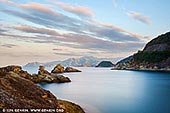  stock photography | Sunrise at Kumomi Bay, Kumomi, Izu Peninsula, Shizuoka Prefecture, Japan, Image ID JAPAN-KUMOMI-0002. Kumomi Kaigan (Kumomi Beach) is a spot in Izu Peninsula's Matsuzaki Town, which claims to be the 'town with the most beautiful view of Mt. Fuji in the world'. This beach is known as one of the most scenic spots in all of Japan, offering views of rocks and cliffs that have been eroded by the waves. On a clear day, you will be able to marvel at Mt. Fuji right in front of you. The view beyond the Ushitsuki-iwa (Ushitsuki Rocks) - a pair of small and large rocks off the coast of this beach - is especially gorgeous. This beach is also popular as a diving spot.