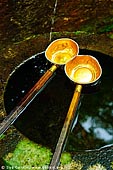  stock photography | Golden Ladles at a Purification Fountain, Daisho-in Temple, Miyajima, Honshu, Japan, Image ID JPMI0088. 