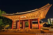 korea stock photography | The Junghwamun Gate at Night at Deoksugung Palace in Seoul, South Korea, Seoul, South Korea, Image ID KR-SEOUL-DEOKSUGUNG-0009. 
