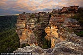 landscapes stock photography | Early Morning at Hassans Walls, Lithgow, Blue Mountains, New South Wales (NSW), Australia, Image ID AU-HASSANS-WALLS-0002. Hassans Wall near Lithgow in Blue Mountains was named by Governor Lachlan Macquarie during his trip to Bathurst in 1815 on the newly built Cox's Road because it reminded him the Rock Walls of Hassan in India. At Hassan in Southern India, the Rock Walls have deities carved on its face. We don't really know whether this is true or not, however the name came to be given, it has certainly stuck.