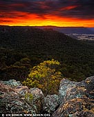 landscapes stock photography | Hartley Vale From Hassans Walls at Sunrise, Lithgow, Blue Mountains, New South Wales (NSW), Australia, Image ID AU-HASSANS-WALLS-0003. Beautiful photograph of a vivid sunrise over the western slopes of Blue Mountains and Hassans Walls near Lithgow.