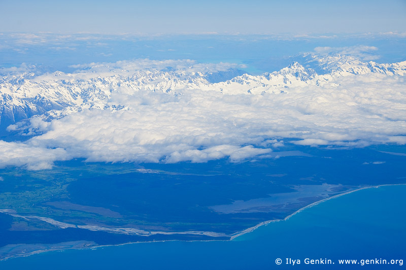 landscapes stock photography | Aerial View of the Aoraki/Mount Cook and Southern Alps, South Island, New Zealand, Image ID AORAKI-MOUNT-COOK-0005