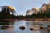 landscapes stock photography | El Capitan Over the Merced River, Gates of the Valley, Yosemite Valley, Yosemite National Park, California, USA, Image ID YOSEMITE-NATIONAL-PARK-CALIFORNIA-USA-0003. Winter sunset on El Capitan and the Merced River at Gates of the Valley in Yosemite National Park, California. The Gates of the Valley is a very popular and picturesque lookout.