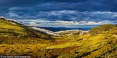 landscapes stock photography | Alpine National Park at Dramatic Sunset, Falls Creek, Victoria, Australia, Image ID AU-VIC-FALLS-CREEK-0003. Storm was approaching Falls Creek and the Alpine National Park as a day draws to a close. Beams of the Sun pierced through storm clouds and highlighted landscape in warm bright light.