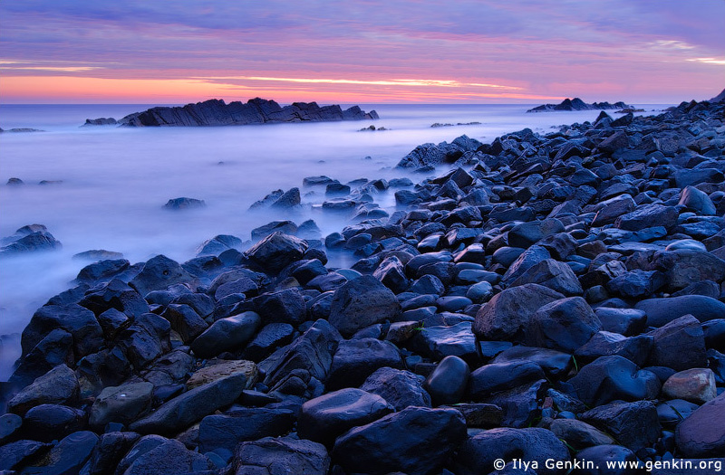 Sunrise at Pebbly Beach, Forster, NSW, Australia