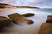 landscapes stock photography | Sunset at Norah Head, Central Coast, Soldiers Point, NSW, Australia, Image ID NORAH-HEAD-0003. Norah Head and Soldiers Point on the Central Coast of NSW, Australia are gorgeous places of exquisite coastal scenery, especially at sunset like in this picture - the sky is all soft colors and the rocks here are quite nice and photogenic.