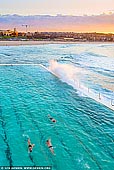 landscapes stock photography | Bondi Beach Icebergs at Sunrise, Sydney, NSW, Australia, Image ID AU-BONDI-BEACH-0002. Bondi Iceberg is a landmark of Bondi Beach for over 100 years. It is a popular rock swimming pool with restaurant and bar facilities upstairs that look over the entire beach. It is named for the brave swimmers who compete here in the winter months. You can enjoy some laps in the 50 metre Olympic pool or take the kids in the smaller kid's pool. Fully qualified lifeguards patrol the pools during opening hours. This is a a true Ocean Pool.