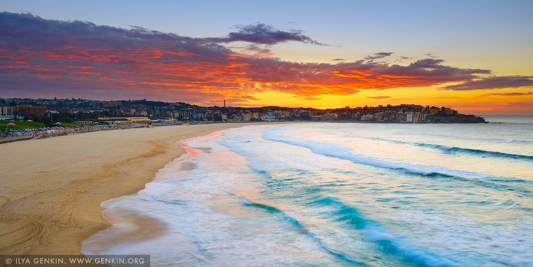 landscapes stock photography | Amazing Sunrise Above Bondi Beach, Sydney, NSW, Australia, Image ID AU-BONDI-BEACH-0001
