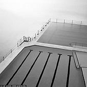 landscapes stock photography | Bondi Beach Icebergs, Sydney, NSW, Australia, Image ID AU-BONDI-BEACH-0009. Fine art black and white minimalist photography of the Bondi Icebergs swimming pool on the Eastern Bondi Beach in Sydney, NSW, Australia.