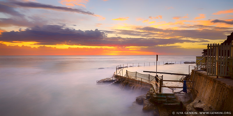 Beautiful Sunrise at Bronte Baths, Bronte Beach, Sydney, NSW, Australia