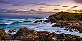 landscapes stock photography | Tacking Point Lighthouse at Sunset, Port Macquarie, Mid North Coast, NSW, Australia, Image ID AU-PORT-MACQUARIE-0002. This little lighthouse (1879) commands a headland offering immense views along the coast. It's a great spot from which to watch the waves rolling in to long, beautiful Lighthouse Beach. It resides in Port Macquarie, a very nice coastal town in northern New South Wales. Built in 1879 its Australia's third oldest lighthouse, though at only 8 metres high, it's far from being tall. Over 20 ships were wrecked before the lighthouse was established, the first going down in 1823.