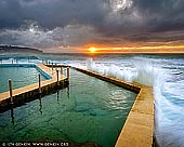 landscapes stock photography | Sunrise at South Curl Curl Tidal Pool, Sydney, NSW, Australia, Image ID AU-CURL-CURL-0009. Dramatic sunrise at South Curl Curl beach in Sydney, NSW, Australia. Waves crashing against the walls of the tidal pool.
