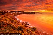 landscapes stock photography | Bungan Beach at Sunrise, Sydney, NSW, Australia, Image ID AU-BUNGAN-BEACH-0002. Sunrise and cloud formations over the Bungan Beach. The vivid colours of the sunrise add to the beauty of the Northern Beaches in Sydney, NSW, Australia.