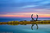 landscapes stock photography | Manly's Fairy Bower (Cabbage Tree Bay) pool with sculpture at Sunrise, Manly, Sydney, New South Wales, Australia, Image ID AU-MANLY-BEACH-0006. The Fairy Bower pool in Manly is the southernmost ocean baths on Sydney's Northern Beaches. Its shape, site and sculptures make it an attractive and popular subject for photographers. These sculptures known as 'The Sea Nymphs' or 'The Oceanides' were created by Helen Leete.