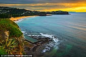 landscapes stock photography | Vivid Sunrise at Newport Beach, Sydney, NSW, Australia, Image ID AU-NEWPORT-BEACH-0002. The view of the Newport Beach and headland looking North on a cloudy but beautiful morning.
