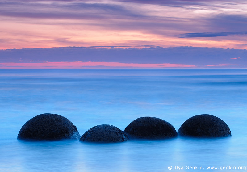 landscapes stock photography | Moeraki Boulders at Dawn, Otago, South Island, New Zealand, Image ID NZ-MOERAKI-BOULDERS-0002