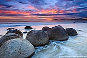 landscapes stock photography | Moeraki Boulders at Sunrise, Otago, South Island, New Zealand, Image ID NZ-MOERAKI-BOULDERS-0006. 