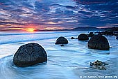 landscapes stock photography | Moeraki Boulders at Sunrise, Otago, South Island, New Zealand, Image ID NZ-MOERAKI-BOULDERS-0009. 
