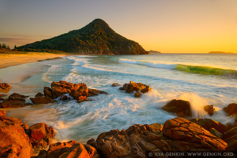 landscapes stock photography | Zenith Beach at Sunrise, Tomaree National Park, Port Stephens, NSW, Australia, Image ID AU-ZENITH-BEACH-0005