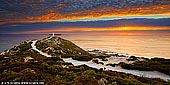 landscapes stock photography | Sunset at Cape Spencer, Yorke Peninsula, South Australia (SA), Australia, Image ID AU-CAPE-SPENCER-0001. Beautiful sunset at Cape Spencer on Yorke Peninsula in South Australia. Cape Spencer is a headland located on the south west tip of Yorke Peninsula in South Australia. It was named after George Spencer, 2nd Earl Spencer by Matthew Flinders during March 1802. It has been the site of an operating navigation aid since 1950 and has been located within the Innes National Park since 1970. The current concrete lighthouse was built in 1975 to replace a small automatic beacon erected in 1950. The cape is also the site of a high frequency radar station which is used to collect data about wind direction and wave height. It is easily accessible by road with a short walk to the tower itself. This short walk (approximately one hour return) provides spectacular views from Cape Spencer, including of the Althorpe Islands, West Cape and the rugged cliff lines along the southern coast of Innes National Park.